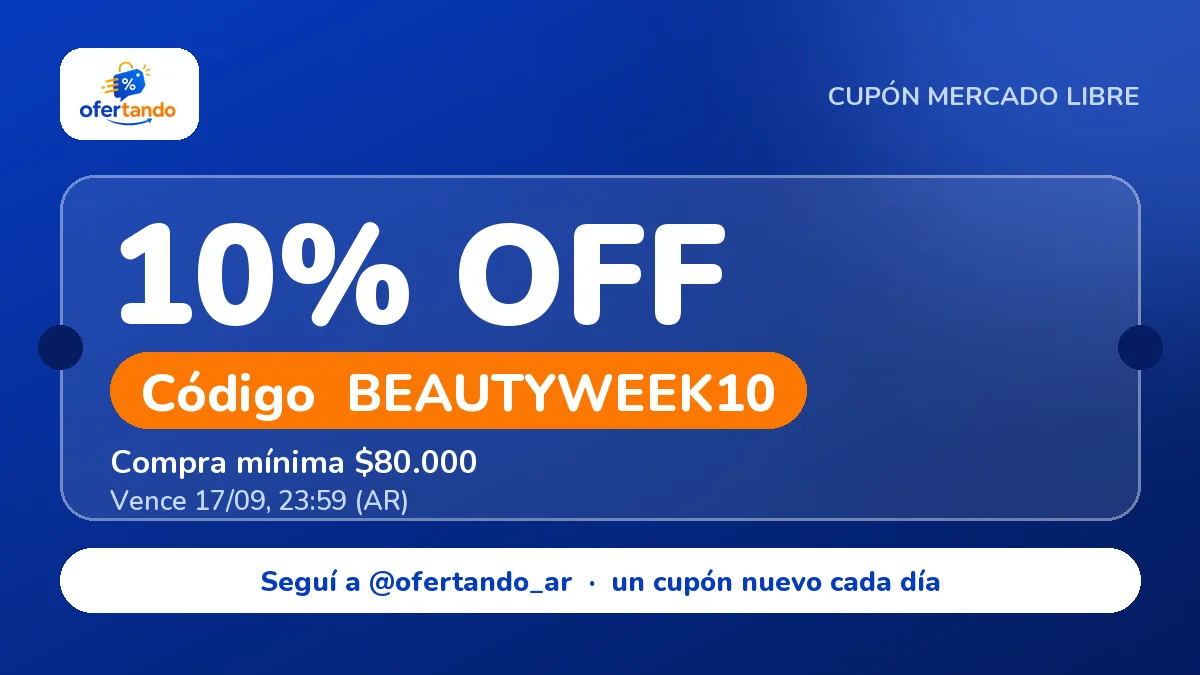 Cupón BEAUTYWEEK10 de Mercado Libre: 10% de descuento