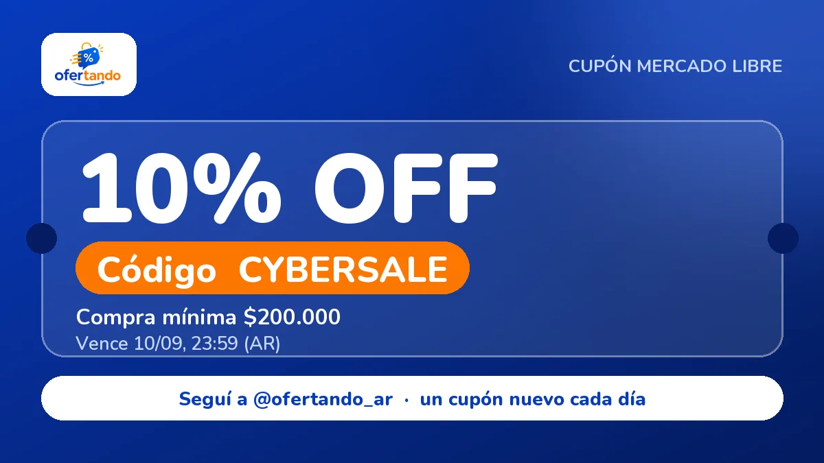 Cupón CYBERSALE de Mercado Libre: 10% de descuento