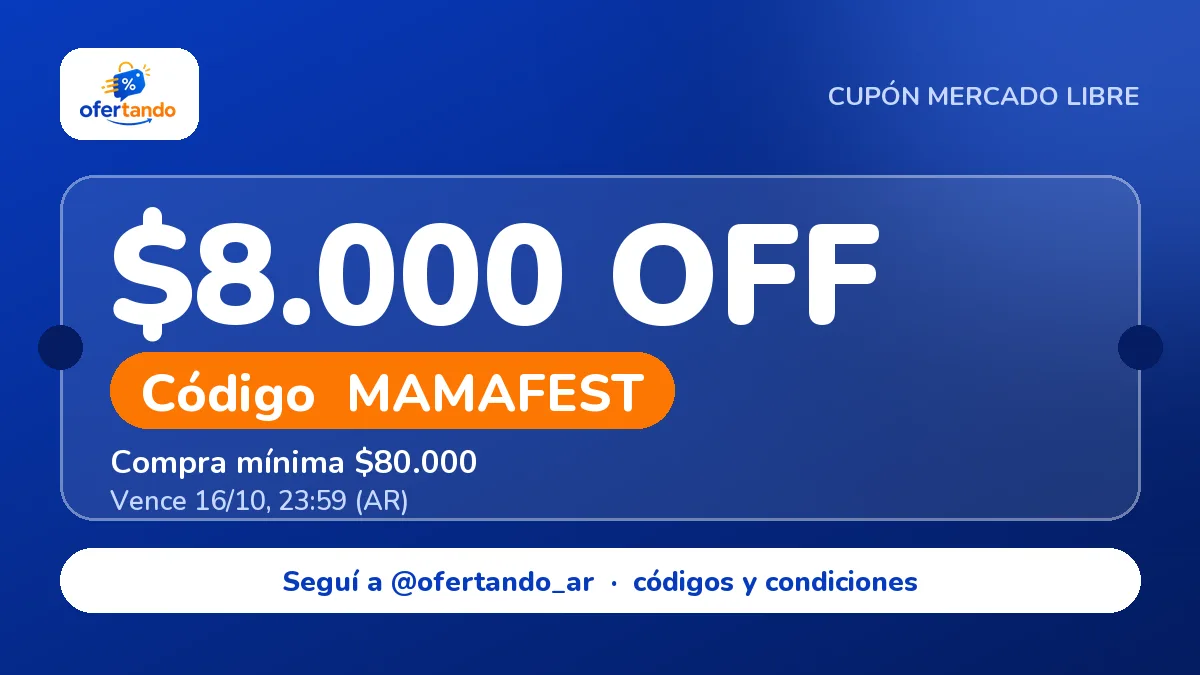 Cupón MAMAFEST de Mercado Libre: $8.000,00 de descuento